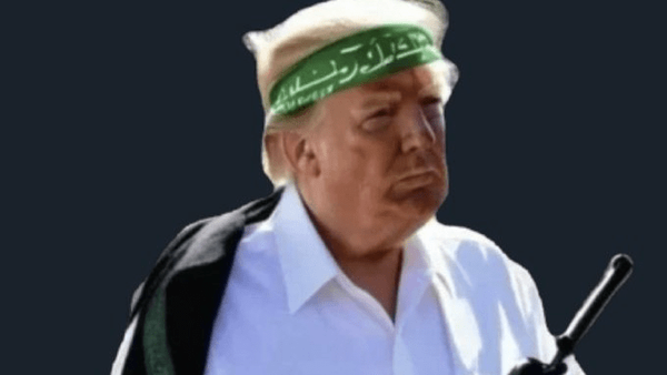 ترامپ با سربند سبز حماس + عکس
